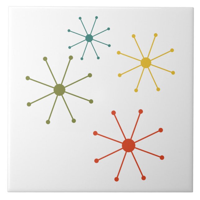 Carreau Rétro Éclatement Stellaire Atomique du Milieu du S (Devant)
