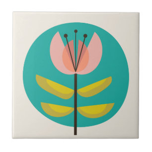 Carreau Rétro fleur de la moitié du siècle