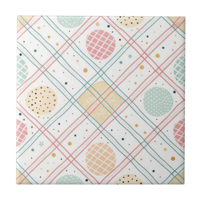 Carreau Retro Geometric Circle | Mid-Century Abstract (2) (Devant)