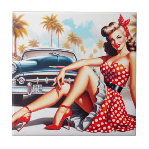 Carreau Retro Girl Classic Pin Up