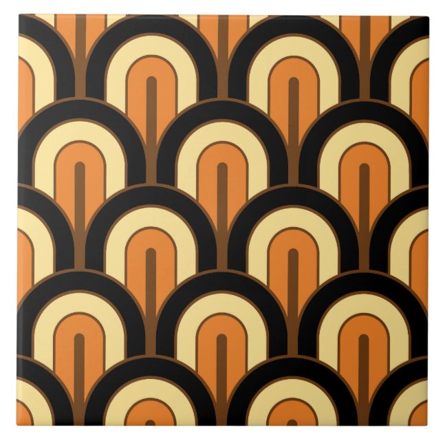 Carreau Retro Gradated Geometric Fan Pattern (Devant)