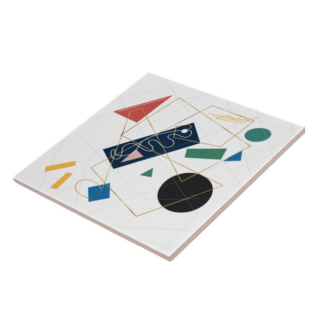 Carreau Retro Gray Big Daisy Flowers White Design (Côté)