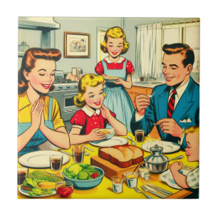 Carreau Retro Happy Family Comics