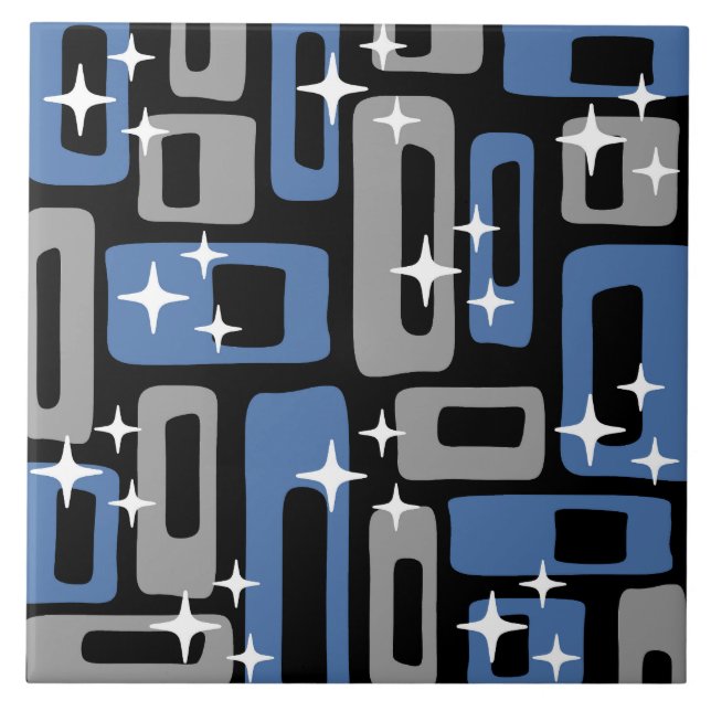 Carreau Retro Mid-Century Moderne Abstrait (Devant)