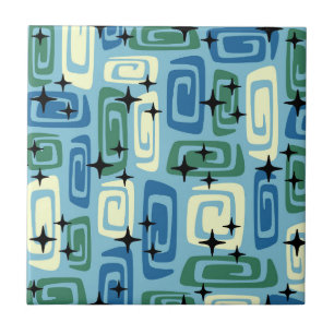 Carreau Retro Mid-Century Moderne Cosmique Abstrait