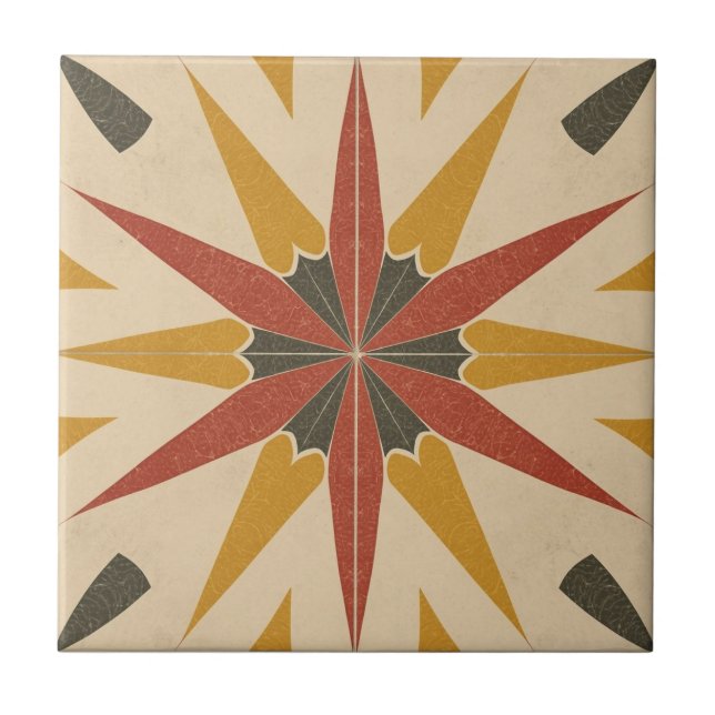 Carreau Retro Mid Century vintage Atomic Geometric Pattern (Devant)