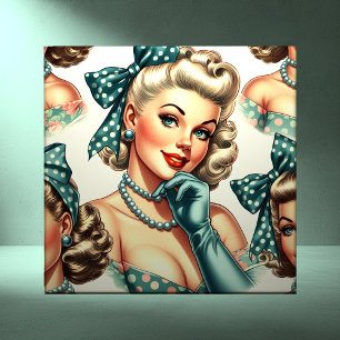 Carreau Rétro Mignon Pin-Up Classique