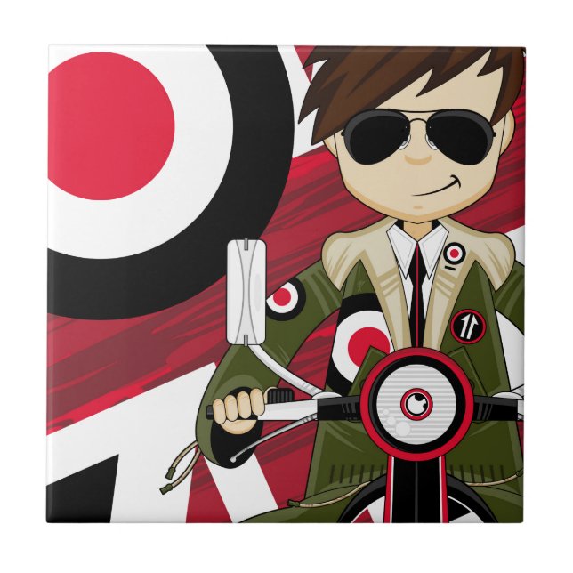 Carreau Rétro mod sur le scooter (Devant)