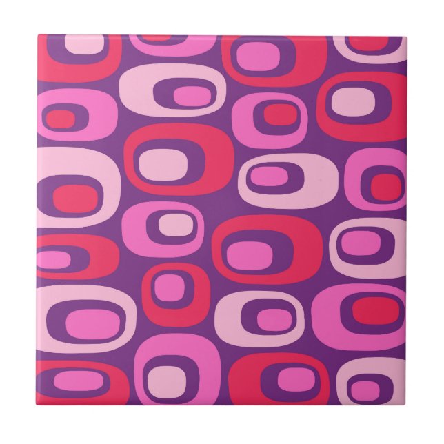 Carreau Retro Motif atomique moderne du milieu du siècle (Devant)