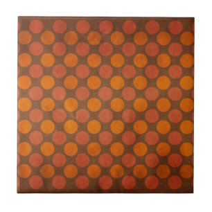 Carreau Rétro motif de points vintage orange
