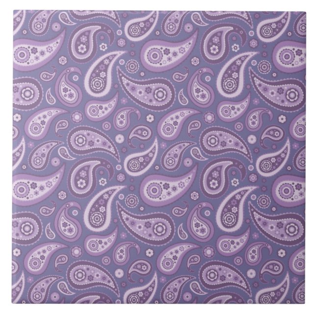 Carreau Rétro motif pourpre de Paisley (Devant)