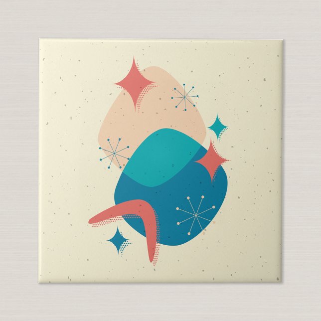 Carreau Retro Moyen Siècle de l'ère atomique Abstrait (Créateur téléchargé)