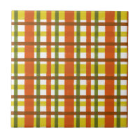 Rétro plaid de jaune les années 70 orange