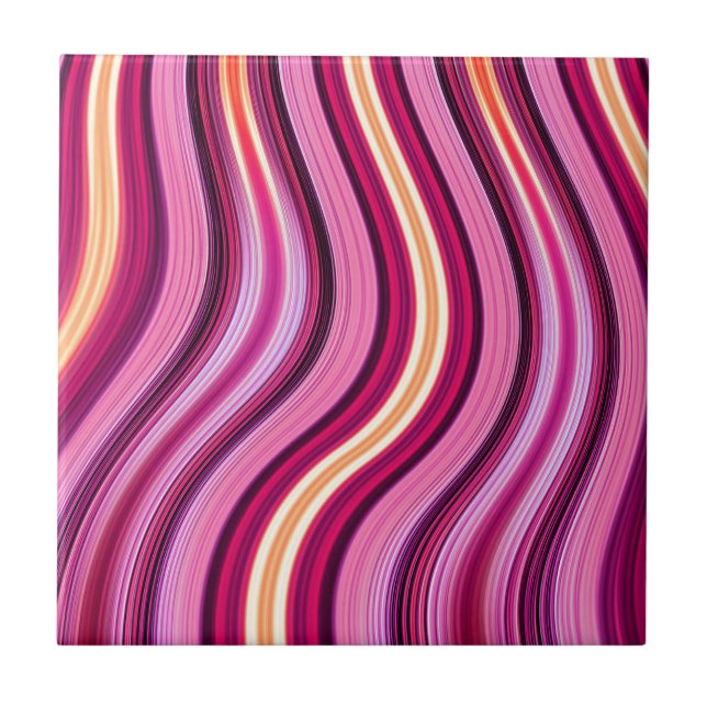 Carreau Rétro purple wavy stripes pattern (Devant)