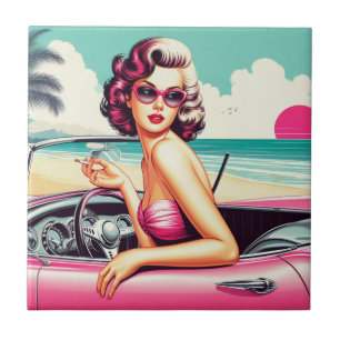 Carreau Retro Summer Girl