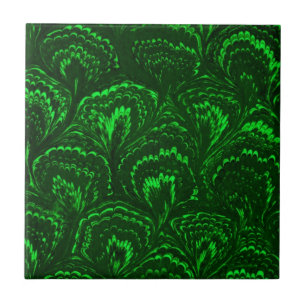 Carreau Rétro tuile de vert vert de remous