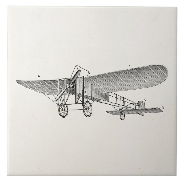 Carreau Rétro vieil avion d'appui vertical d'avion vintage (Devant)