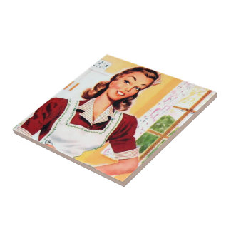 Carreau retro vintage Cuisine dame