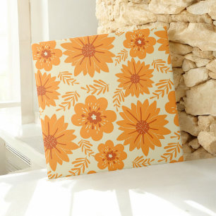 Carreau Retro Vintage Orange Botanique Fleur Motif Automne