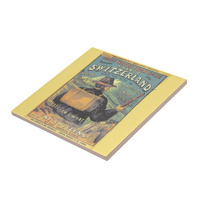 Carreau Retro Voyageurs Guide de la Suisse Couverture Artw (Côté)
