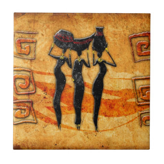 Carreau Rétros cadeaux vintages 36 de style de l'Afrique