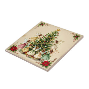 Carreau Réunion de fées de Noël victorien