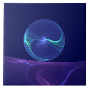 Carreau Rêve Abstrait Violet Bleu Lumineux Art Fractal