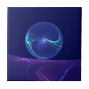 Carreau Rêve Violet Bleu Lumineux Art Fractal Abstrait