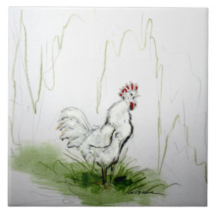 Carreau Réveillez-vous ! ! ! Croisement de coq