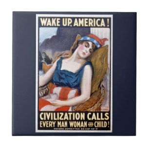 Carreau Réveillez-vous l'Amérique ! Art de la liberté patr