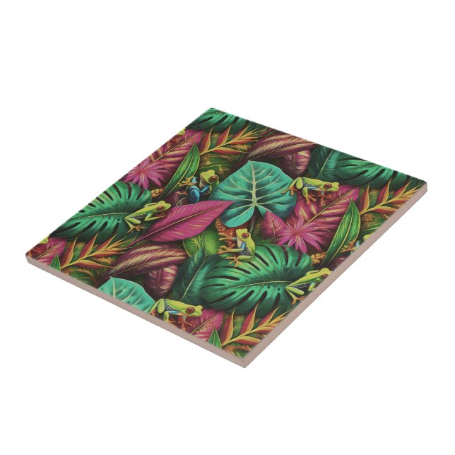 Carreau Rêves de grenouille arboricole motif de surface tr (Côté)