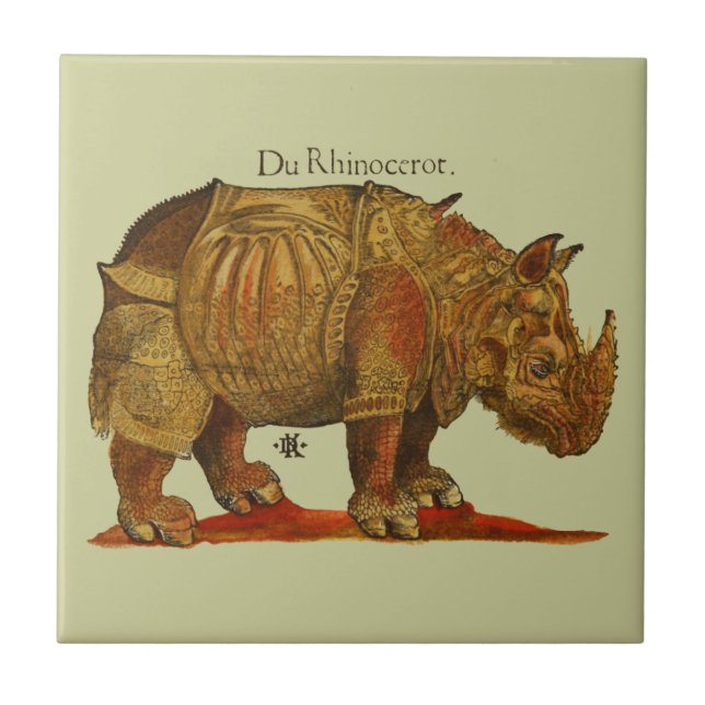 Carreau Rhinoceros d'antiquité de Rhino vintage Durer (Devant)