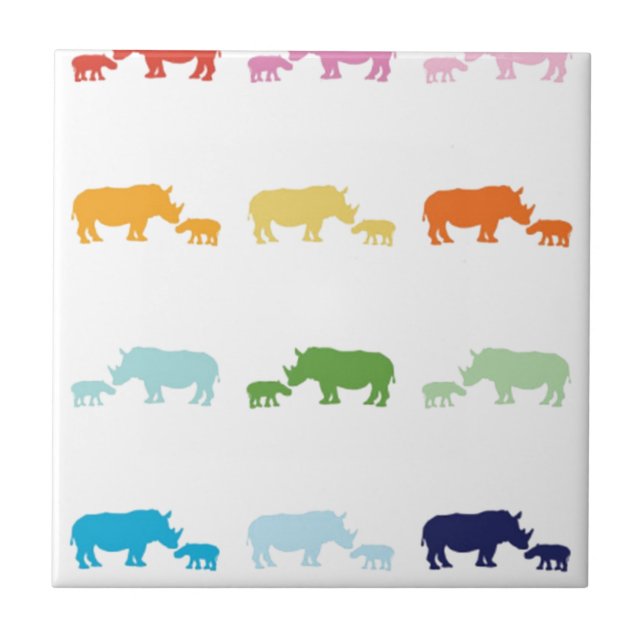 Carreau Rhinocéros d'arc-en-ciel (Devant)