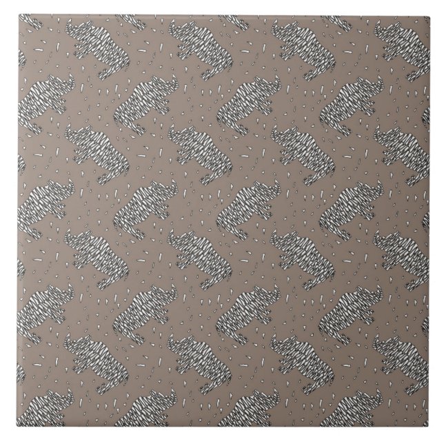 Carreau Rhinoceroses Abstraites (Devant)
