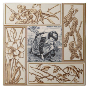 Carreau Rhyme de la nourricière Repro VIctorian