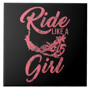 Carreau Ride Comme Une Fille Moto Drôle Cadeau Drôle