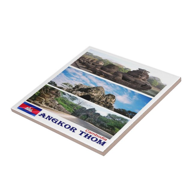 Carreau Rif. KH Cambodge, Angkor Thom, (Côté)