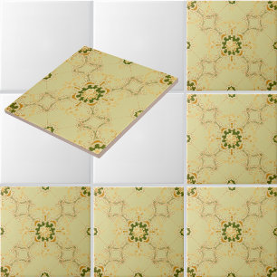 Carreau Rinceaux de feuilles Quatrefeuilles & motif floral