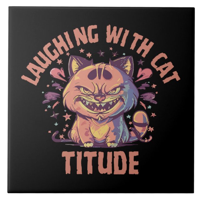 Carreau Rire avec une attitude de chat (Devant)