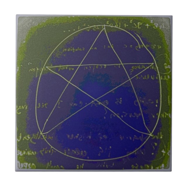 Carreau rituel pentagramme cercle magique foncé (Devant)