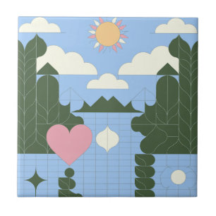 Carreau "Rivière de la Lumière" (Rivière et Soleil)