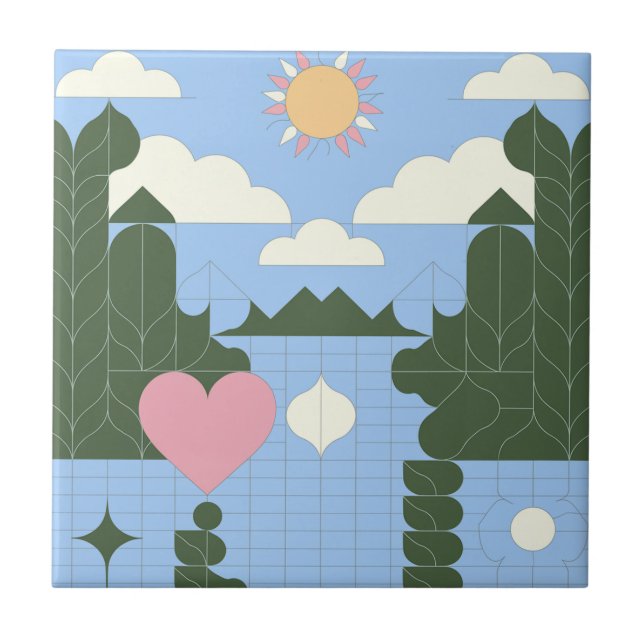 Carreau "Rivière de la Lumière" (Rivière et Soleil) (Devant)