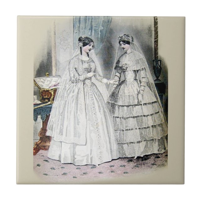 Carreau Robe Mariage victorienne deux femmes (Devant)