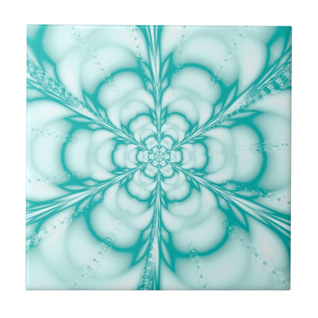 Carreau Robin Oeuf Blue Floral Turquoise Imprimer (Devant)