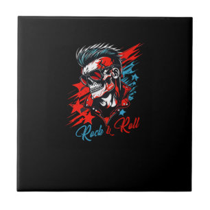 Carreau roche crâne et rouleau art pour t-shirt