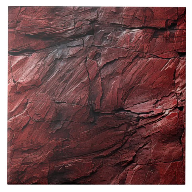 Carreau Roches Rouges Texturées (The complete printed tile design. Tiles sold individually.)
