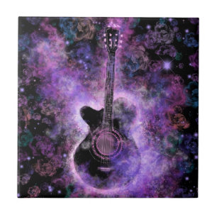 Carreau Rock Guitar Music Ceramic Tile Painting