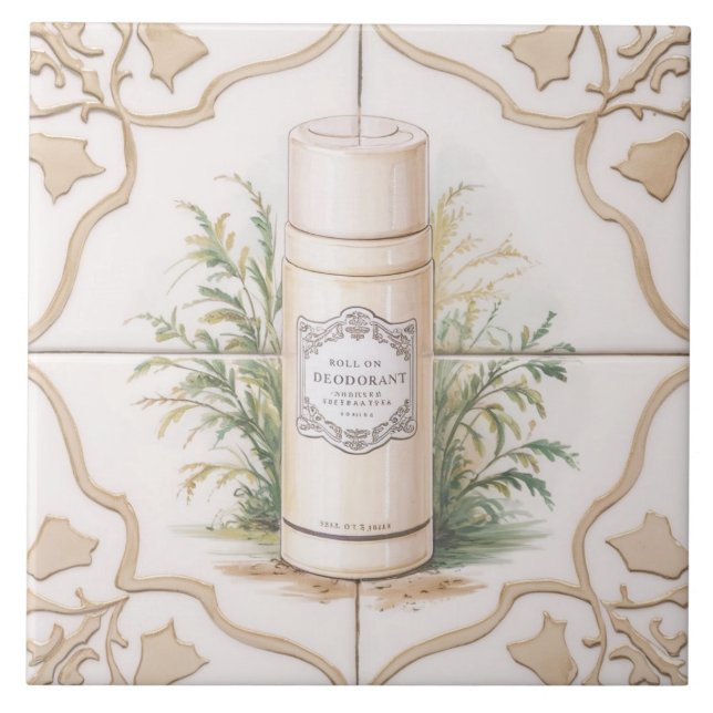 Carreau Roll blanc et or sur le déodorant Funny Salle de b (Devant)