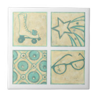 Roller Rink Woodblock Dessin de Chariklia Zarris