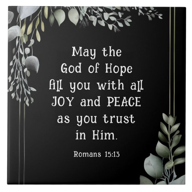 Carreau Romains 15:13 Dieu de l'Espoir vous remplit de Joy (Devant)